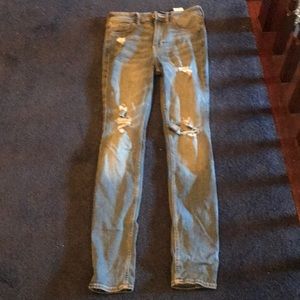 Slightly ripped Hollister jeans.